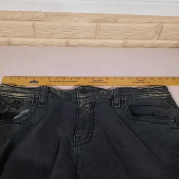 Rock Revival Jeans Mens‎ 42x33 Washed Black Dan Alt Straight Distressed - Picture 10 of 14